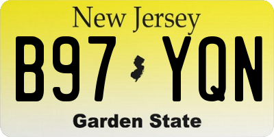 NJ license plate B97YQN