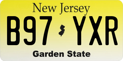 NJ license plate B97YXR