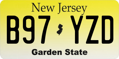 NJ license plate B97YZD
