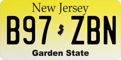 NJ license plate B97ZBN