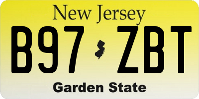 NJ license plate B97ZBT