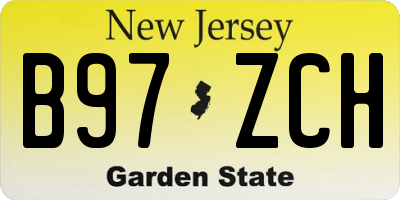 NJ license plate B97ZCH