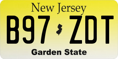 NJ license plate B97ZDT