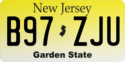 NJ license plate B97ZJU