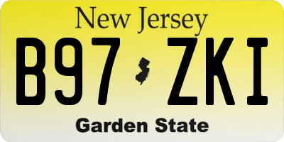 NJ license plate B97ZKI