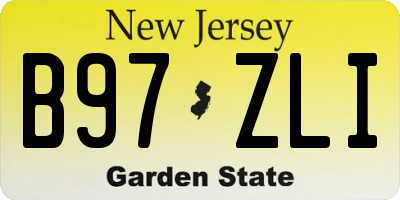 NJ license plate B97ZLI