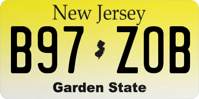 NJ license plate B97ZOB