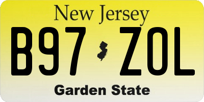 NJ license plate B97ZOL