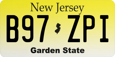 NJ license plate B97ZPI