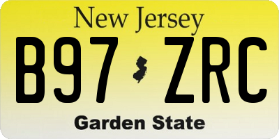 NJ license plate B97ZRC