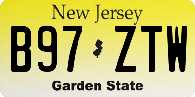 NJ license plate B97ZTW