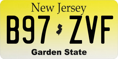 NJ license plate B97ZVF