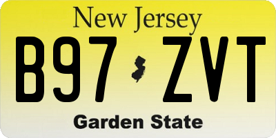 NJ license plate B97ZVT
