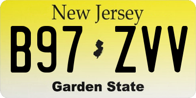 NJ license plate B97ZVV