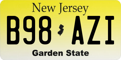 NJ license plate B98AZI