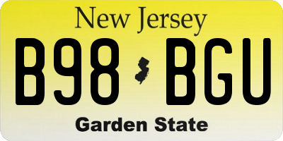 NJ license plate B98BGU