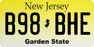 NJ license plate B98BHE