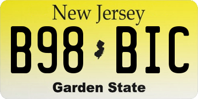 NJ license plate B98BIC