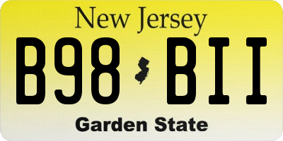 NJ license plate B98BII
