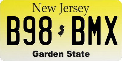 NJ license plate B98BMX