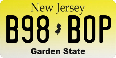 NJ license plate B98BOP