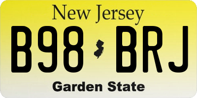 NJ license plate B98BRJ