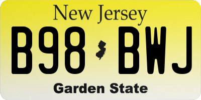NJ license plate B98BWJ