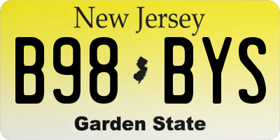 NJ license plate B98BYS