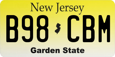 NJ license plate B98CBM