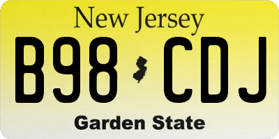 NJ license plate B98CDJ