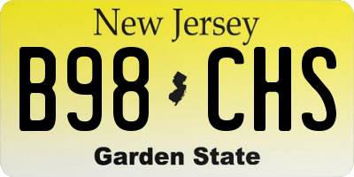 NJ license plate B98CHS