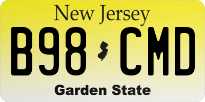 NJ license plate B98CMD