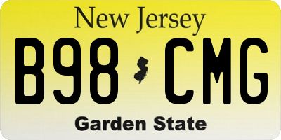 NJ license plate B98CMG