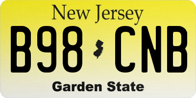 NJ license plate B98CNB