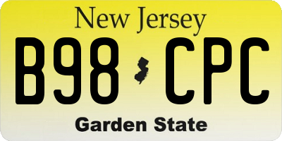NJ license plate B98CPC