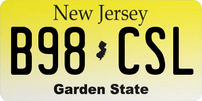 NJ license plate B98CSL