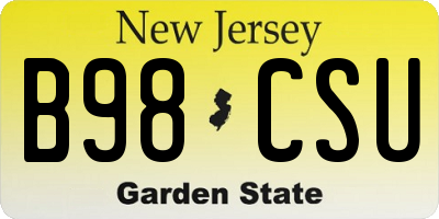 NJ license plate B98CSU