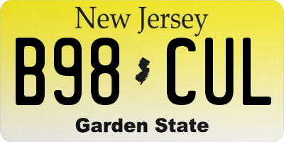 NJ license plate B98CUL