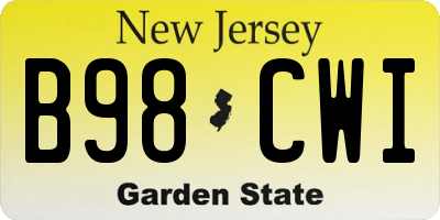 NJ license plate B98CWI