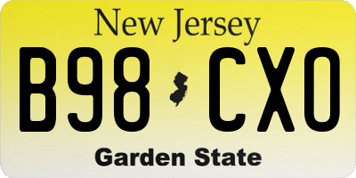 NJ license plate B98CXO