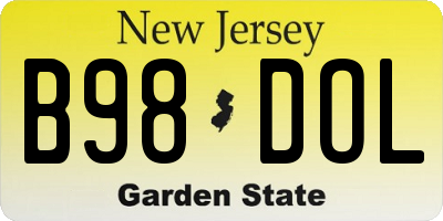 NJ license plate B98DOL