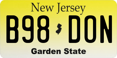 NJ license plate B98DON