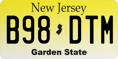 NJ license plate B98DTM