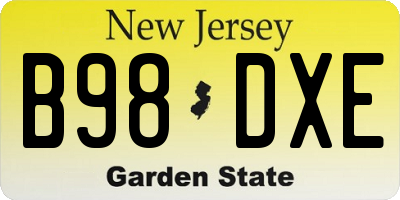 NJ license plate B98DXE