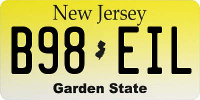 NJ license plate B98EIL