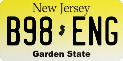 NJ license plate B98ENG