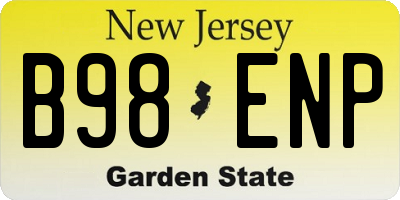 NJ license plate B98ENP
