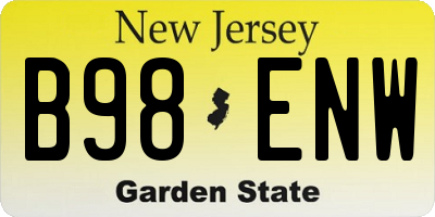 NJ license plate B98ENW