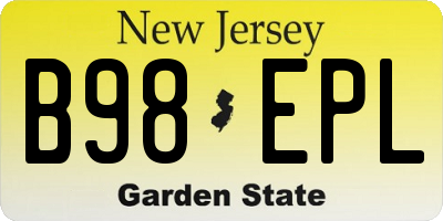 NJ license plate B98EPL