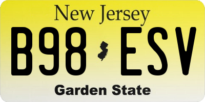 NJ license plate B98ESV